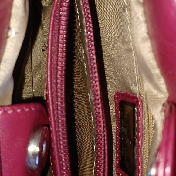 Paolo Masi Red Handbag Genuine Leather Flower Canvas Hobo Smal Bag Italy Vintage - Picture 5 of 6